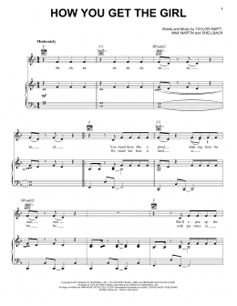 page one of How You Get The Girl (Piano, Vocal & Guitar Chords (Right-Hand Melody))