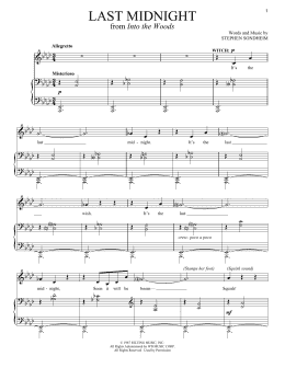 page one of Last Midnight (from Into The Woods) (Piano & Vocal)