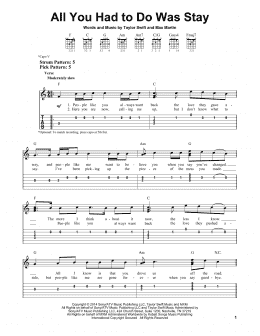 page one of All You Had To Do Was Stay (Easy Guitar Tab)