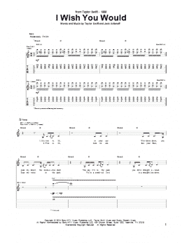 page one of I Wish You Would (Guitar Tab)
