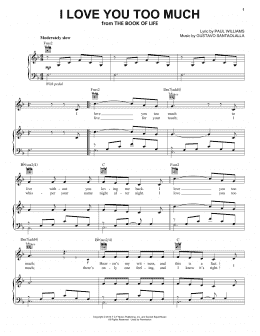 page one of I Love You Too Much (Piano, Vocal & Guitar Chords (Right-Hand Melody))