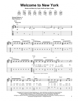 page one of Welcome To New York (Easy Guitar Tab)
