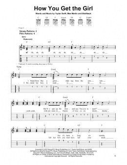 page one of How You Get The Girl (Easy Guitar Tab)