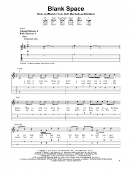 page one of Blank Space (Easy Guitar Tab)