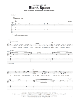 page one of Blank Space (Guitar Tab)