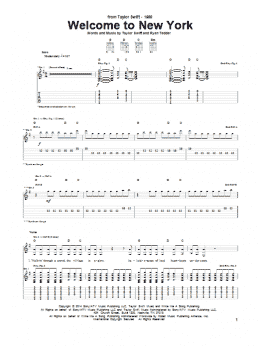 page one of Welcome To New York (Guitar Tab)