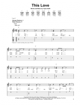 page one of This Love (Easy Guitar Tab)