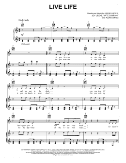 page one of Live Life (Piano, Vocal & Guitar Chords (Right-Hand Melody))