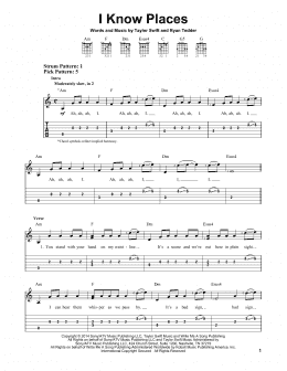 page one of I Know Places (Easy Guitar Tab)
