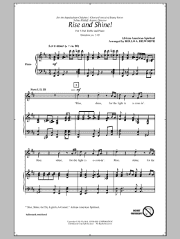 page one of 'Rise And Shine! (3-Part Treble Choir)