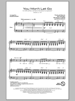 page one of You Won't Let Go (SATB Choir)