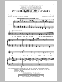 page one of O The Deep, Deep Love Of Jesus (SATB Choir)