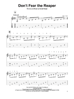 page one of Don't Fear The Reaper (Solo Guitar)