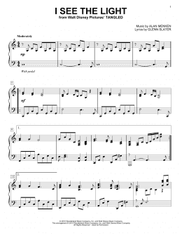 page one of I See The Light (from Tangled) (Piano Solo)