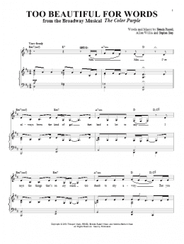 page one of Too Beautiful For Words (Piano & Vocal)