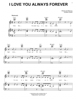 page one of I Love You Always Forever (Piano, Vocal & Guitar Chords (Right-Hand Melody))