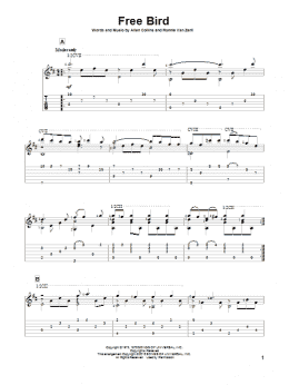 page one of Free Bird (Solo Guitar)