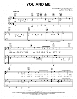 page one of You And Me (Piano, Vocal & Guitar Chords (Right-Hand Melody))