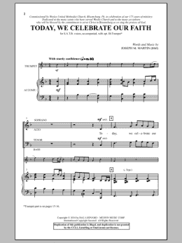 page one of Today, We Celebrate Our Faith (SATB Choir)