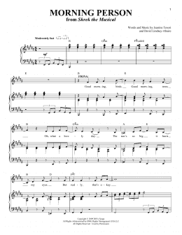 page one of Morning Person (Piano & Vocal)