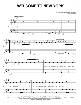 page one of Welcome To New York (Easy Piano)