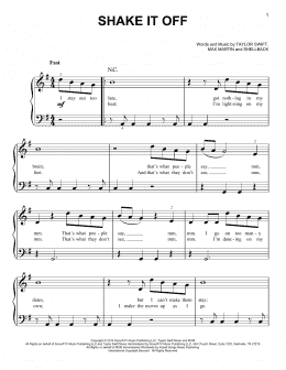 page one of Shake It Off (Easy Piano)