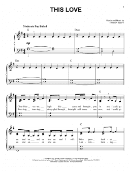 page one of This Love (Easy Piano)
