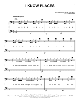 page one of I Know Places (Easy Piano)