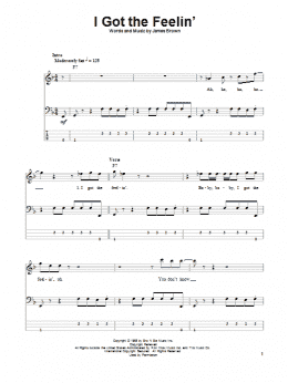 page one of I Got The Feelin' (Bass Guitar Tab)