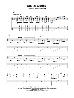 page one of Space Oddity (Solo Guitar)