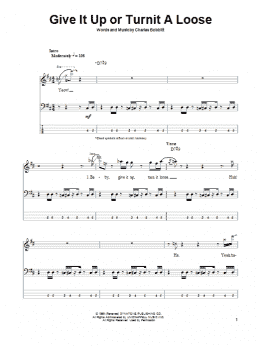 page one of Give It Up Or Turnit A Loose (Bass Guitar Tab)
