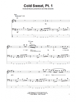 page one of Cold Sweat, Pt. 1 (Bass Guitar Tab)