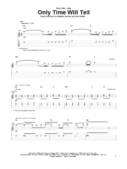 page one of Only Time Will Tell (Guitar Tab)