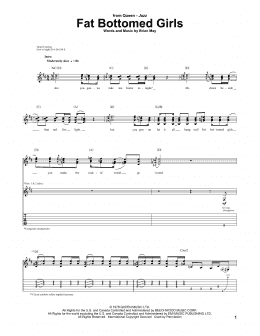 page one of Fat Bottomed Girls (Guitar Tab)