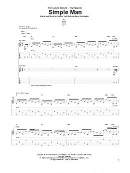 page one of Simple Man (Guitar Tab)