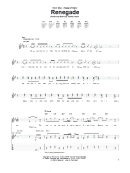 page one of Renegade (Guitar Tab)