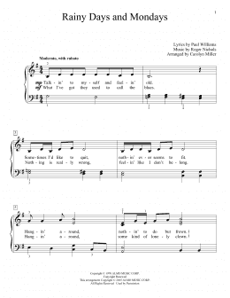 page one of Rainy Days And Mondays (Educational Piano)