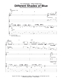 page one of Different Shades Of Blue (Guitar Tab)