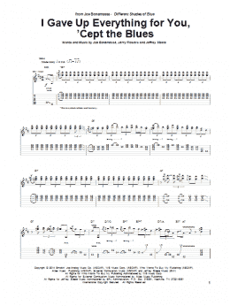 page one of I Gave Up Everything For You, 'Cept The Blues (Guitar Tab)