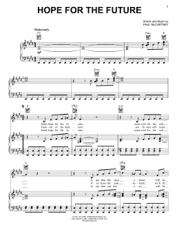 page one of Hope For The Future (Piano, Vocal & Guitar Chords (Right-Hand Melody))