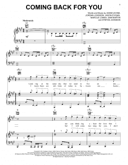 page one of Coming Back For You (Piano, Vocal & Guitar Chords (Right-Hand Melody))