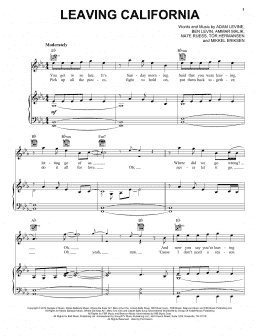 page one of Leaving California (Piano, Vocal & Guitar Chords (Right-Hand Melody))