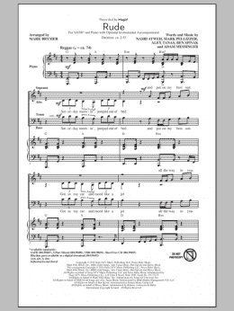 page one of Rude (arr. Mark Brymer) (SATB Choir)