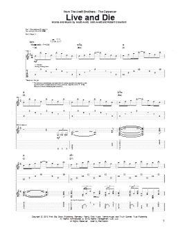 page one of Live And Die (Guitar Tab)