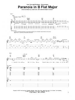page one of Paranoia In B Flat Major (Guitar Tab)