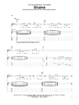 page one of Shame (Guitar Tab)