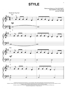 page one of Style (Big Note Piano)