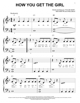 page one of How You Get The Girl (Big Note Piano)