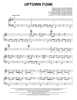 page one of Uptown Funk (feat. Bruno Mars) (Piano, Vocal & Guitar Chords (Right-Hand Melody))