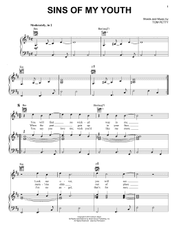 page one of Sins Of My Youth (Piano, Vocal & Guitar Chords (Right-Hand Melody))